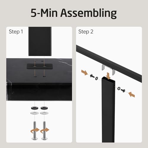 KES 37" Freestanding Towel Rack, Heavy Black Marble Base, Stainless Steel | Equal-height, Fits Large Bath Towels, Stable 8.23 lb Base, Rustproof Stainless T-Bars, Modern Design - color: Black Marble & Black Bar, size: 37" H (Equal-height)