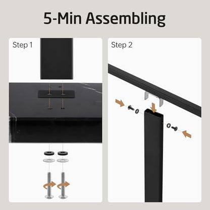 KES 37" Freestanding Towel Rack, Heavy Black Marble Base, Stainless Steel | Equal-height, Fits Large Bath Towels, Stable 8.23 lb Base, Rustproof Stainless T-Bars, Modern Design - color: Black Marble & Black Bar, size: 37" H (Equal-height)