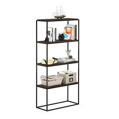 Furinno Moretti Modern Wide Stackable Metal Shelf, Columbia Walnut - color: Columbia Walnut, size: Stackable Metal Frame