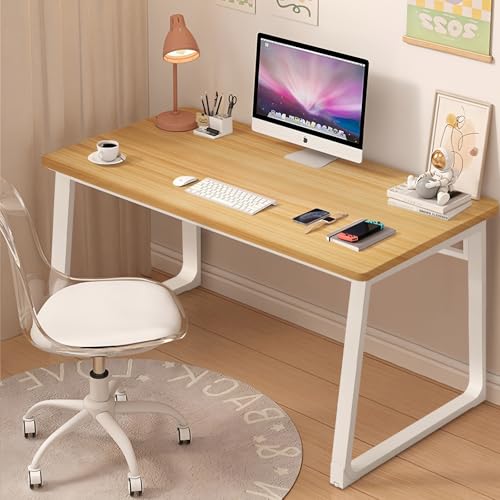 Computer Desk Modern Simple Style Desk for Home Office, 55 inch Small Writing Table or Bedroom - color: Natural, size: 55"*23.6"
