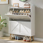 LEYAOYAO Shoe Cabinet Storage for Entryway with 2 Flip Drawers | Rack Narrow Organizer Slim Hidden Wood Shoe Cabinet Furniture - color: White
