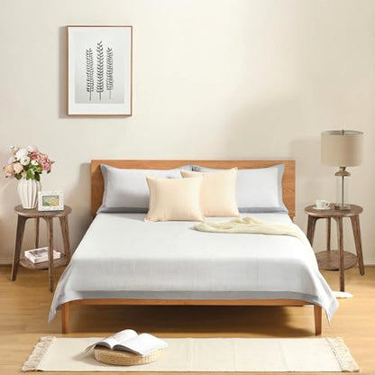 Round End Table 2 Tier Wooden Side Tables with Storage Shelf Modern Nightstand Bedside Table for Small Spaces, Living Room, Bedroom Light Brown - color: Light Brown