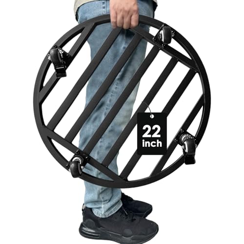 22" Round Plant Stand with Wheels Heavy Duty,Large Metal Plant Caddy Indoor Outdoor Use,Rolling Plant Dolly with Industrial Casters,Rust-Proof Black Plant Tray for Large Planters Pots,1-Pack - size: 22-Inch (1-Pack)