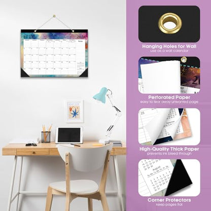Desk Calendar 2026-2027, 18-Month Calendar Runs from July 2026 to December 2027, Large 17" x 12" Monthly Desktop & Wall Calendar for Home & Office - Gilded Elegance - color: h-Gilded Elegance, size: Jul 2026 – Dec 2027