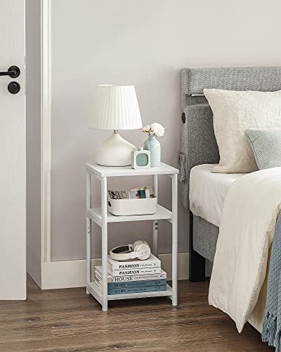 VASAGLE BARNET Collection - Side Table, Small End Table for Living Room, Modern Tall Nightstand, Bedroom, Office, Bathroom, Steel Frame, Cloud White ULET273W14 - color: Cloud White