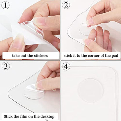 Clear Writing Desk Pad, 13’’x16” Heat Resistant Waterproof PVC Round Edge Durable Desk Protect Mat, Anti-Static Writing Mat Table Protector - size: 13"x16"