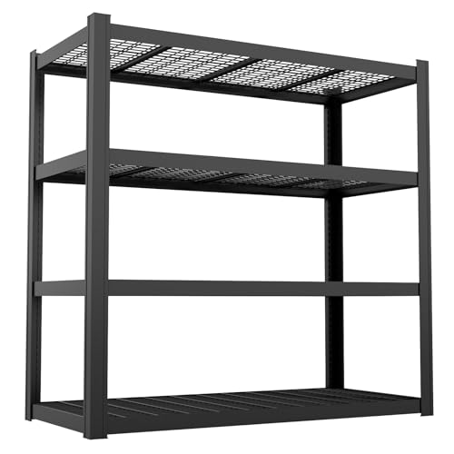 71" Wx71 H Industrial Shelving,8000LBS Garage Storage Shelves,4 Tier Adjustable Metal Shelving,Heavy Duty Shelving for Factory, Garage,Warehouse,Barn (1)