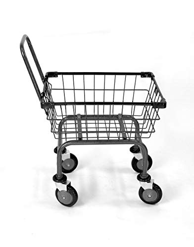 U Handle Grocery CART 1.5 Bushel (Gunpowder Metal) Red, Blue Trim (Black) - color: Black