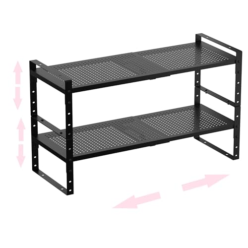 Multi-Functional Metal Shoe Rack, Space-Saving, Perfect for Entryway, Closet, Bathroom, etc. - Sturdy and Durable, High Weight Capacity(2PACKS/Black/Medium) - color: 2packs/Black, size: Medium