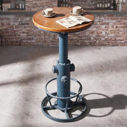 Topower Industrial Bar Table 38.58-48.43" Adjustable Pub Table Kitchen Dining Coffee Bistro Table Antique Blue - color: Antique Blue
