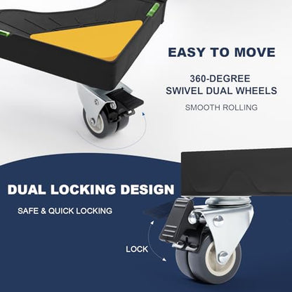 W B D WEIBIDA Mobile Roller with 4 Locking Wheels, Adjustable Furniture Dolly Mini Fridge Stand Appliance Dollys Cart Washer Pedestal for Portable Washing Machine, Dryer, Refrigerator - color: Black - 4 Wheels