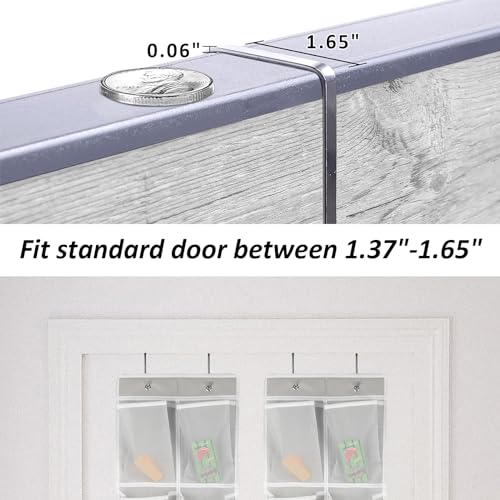GOMAJI 2PK Over the Door 12 Pocket Hanging Shoe Organizer - color: Gray