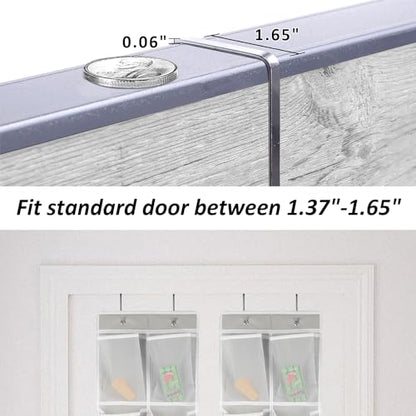 GOMAJI 2PK Over the Door 12 Pocket Hanging Shoe Organizer - color: Gray
