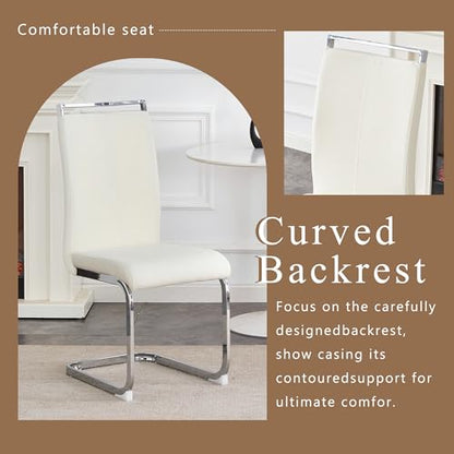 Baysitone Modern Dining Chairs Set of 2, Side Dining Room Chairs, High Back Kitchen Chairs with Suede Fabric Padded Seat for Dining Room,Kitchen, Living Room Cream White - color: Cream White, size: Set of 2