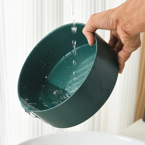 6'' Ceramic Raised Dog Bowl - 30Oz Dog Food & Water Bowl with Elevated Non-Slip Bamboo Stand, Dishwasher & Microwave Safe, Anti Vomiting Heavy Duty Pet Bowl for Small and Medium Dogs, Green - color: 1 x Bowl + Stand - Green, size: 6 inch