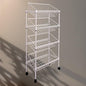 NSF white 4-layer storage rack, kitchen basket rack, vegetable tableware sorting, laundry room dirty clothes storage, detachable storage basket, multifunctional household epoxy resin - size: 4-White DIY basket