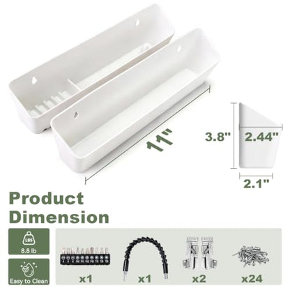 11" Tip Out Tray for Sink, Fits Cabinet Opening 13" Wide and Larger, Easy to Install and Clean, Sturdy Steel Hinges, Smooth Spring Mechanism, Maximize Space of the Unused False Drawer Front - size: 11" x 2.1" x 3.8"