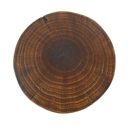 Merax Hollow MGO Accent Side Table, Unique Modern End Table with Wide Pedestal & Tabletop, Small Drink Tables for Living Room, Bedroom Night Stand Bedside Table, No Assembly Required, Brown - color: Brown, size: Hollow Design