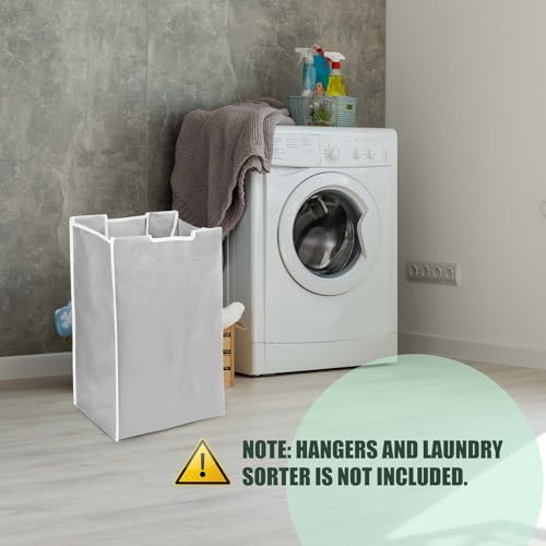 3 Pcs Laundry Sorter Replacement Bags Hamper Cart Removable Replacement Laundry Storage Organizer Bag Hamper Liner, 14.9 x 9 x 21.7 Inch (Light Gray)