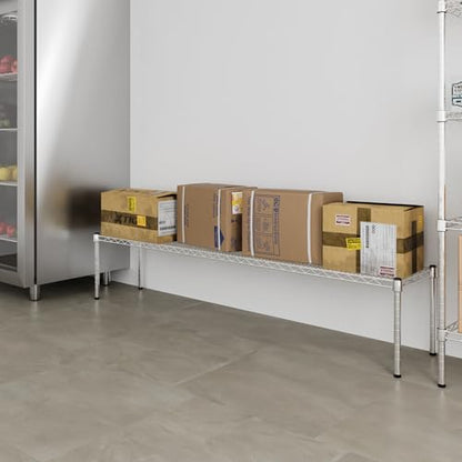 14" Deep x 72" Wide x 14" Height Wire Shelving Kit | 1-Tier | NSF Commercial Storage Rack Unit - size: 14" Deep x 72" Wide