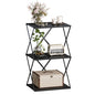 3-Tier End Table Small Side Table Tall Bedside Night Stand with Storage Sofa Side desks for Living Room Bedroom Office Bathroom Small Space Black ET-03BK - color: Black High