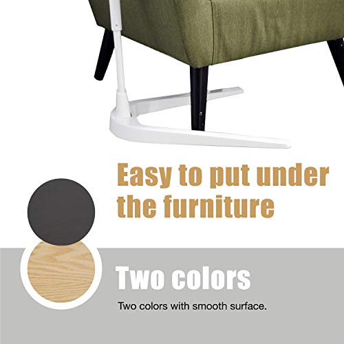 Cozy Space Swivel TV Tray Tables and Easy Storage, Adjustable, Portable Folding with Wood and Metal, White - color: White