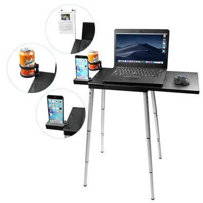 Portable Laptop Computer Desk Stand Table Foldable Compact Lightweight Adjustable Height 19-29 inches for Travel Remote Work Home Office School Debate