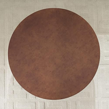 Round Coffee Table Wood, Modern Drum Low Short Faux Burl Low Short Coffee Tables for Living Room 31.49" W Mid Century Wooden Pedestal Fluted Circle Accent Small Center Apartment Easy Assembly Walnut - color: 31.49" Walnut