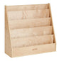 ECR4Kids Streamline Double-Sided Book Display, Classroom Bookshelf, Natural | Independent book browsing, 5 deep shelves, 4 rear shelves for extra storage, durable birch, GREENGUARD Gold Certified - color: Natural
