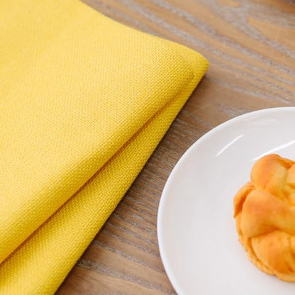 4 Piece Soft Handmade Faux Linen Place Mats Heat Resistant Dining Table Place Mats Kitchen Table Mats 12x18 Yellow - color: Yellow, size: Rectangular Placemats 12" x 18"