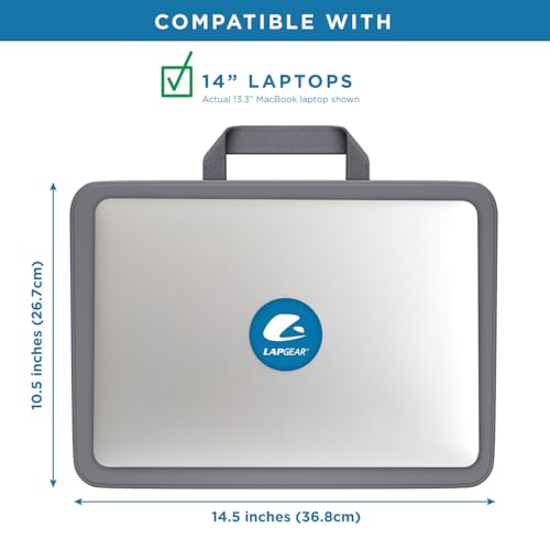 LAPGEAR Compact Lap Desk – Charcoal, Fits 14" Laptops - color: Charcoal, size: 14″ Laptop (Compact)