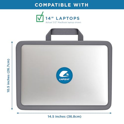 LAPGEAR Compact Lap Desk – Charcoal, Fits 14" Laptops - color: Charcoal, size: 14″ Laptop (Compact)