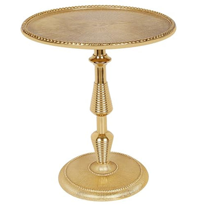 CLEENTABLE Modern Round Gold End Table - 15" Width x 21" Height Metal Side Table for Living Room, Bedroom & Small Spaces - Luxury Gold Finish Accent Table - color: Gold, size: 15" x 21" - Inch