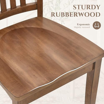 COLAMY Wooden Dining Chairs Set of 6, Farmhouse Dining Room Chairs, Windsor Spindle High Back Side Chairs, Armless Rubberwood Kitchen Table Chairs, Light Brown - color: Light Brown, size: Set of 6