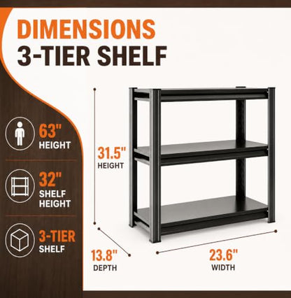 Book Shelf Book Shelves 3 Tier Low Under Window Metal Shelving Organizer Small Storage Rack Freestanding Bookcase for Office Desk Side Kid Room Playroom Nursery. 31.5" H × 23.6" W × 13.8" D - size: 3-Tier, 31.5"H × 23.6"W × 13.8"D