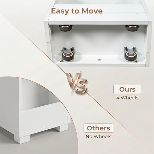 7-Tier Slim Mobile Shelving Cart with Wheels, Rolling Pantry with 7 Baskets, Narrow Pull-Out Utility Cart, Space Saving Storage Organizer Carts for Kitchen Living Room Bathroom Narrow Spaces, White - size: White & 7.87"D x 15.75"W x 70.75"H