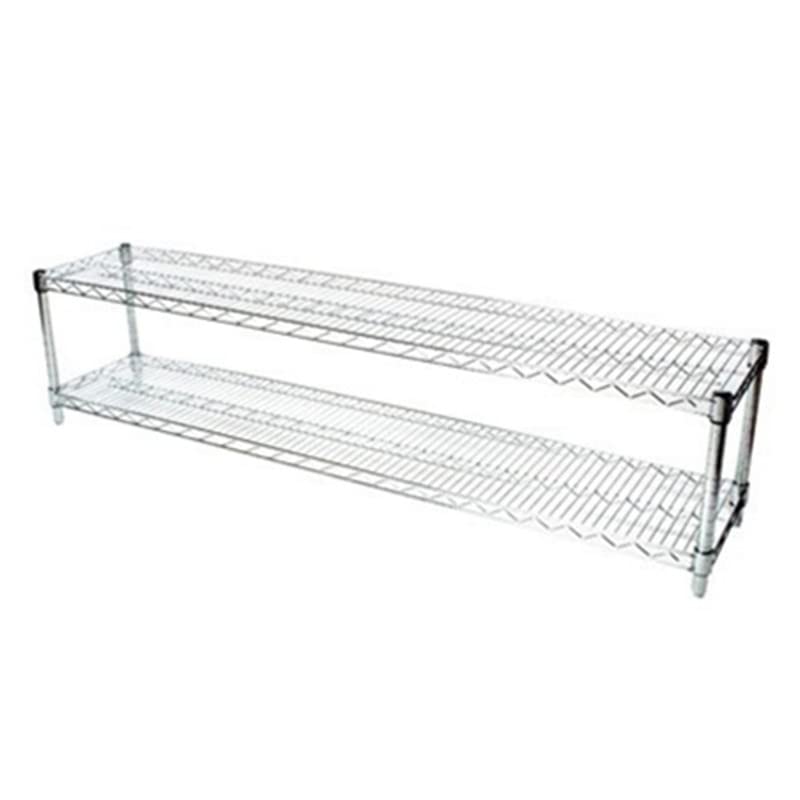 Shelving Inc. 12" d x 60" w Chrome Wire Shelving with 2 Tier Shelves, Weight Capacity 800lbs Per Shelf - size: 12"d x 60"w x 14"h