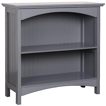 eHemco 2 Tier Bookcase with 2 Arched Supports, 29 Inches, Gray - color: Grey, size: 2 Tier