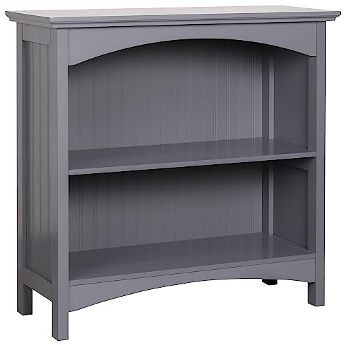 eHemco 2 Tier Bookcase with 2 Arched Supports, 29 Inches, Gray - color: Grey, size: 2 Tier