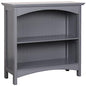 eHemco 2 Tier Bookcase with 2 Arched Supports, 29 Inches, Gray - color: Grey, size: 2 Tier