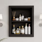 Solid Wood 14 X 18 Recessed Medicine Cabinet,2-Tier, Medicine Cabinet Organizer,Wall Niche, Bathroom Wall Cabinet Black - color: Black, size: Classic 2-Tier