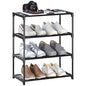 4-Tier Small Shoe Rack Space Saving Shoe Shelf Storage Organizer for Entryway Hallway Closet Bathroom Garage,Stackable Shoe Stand(Black) - size: 4-Black(17.5W")