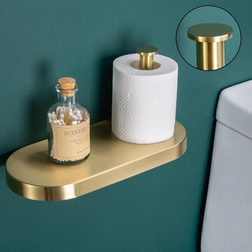 RANDOM Brushed Gold Toilet Paper Holder with Shelf SUS 304 Stainless Steel Bathroom Accessories Tissue Holder Roll Dispenser Storage Wall Mounted.93088BG - color: A-brushed Gold