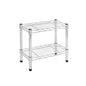 Shelving Inc. 8" d x 18" w Chrome Wire Shelving with 2 Tier Shelves, Weight Capacity 800lbs Per Shelf - size: 8" d x 18" w x 14" h