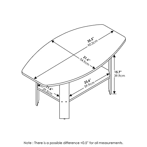 Furinno Simple Design, Coffee Table, White - color: White, size: Coffee Table