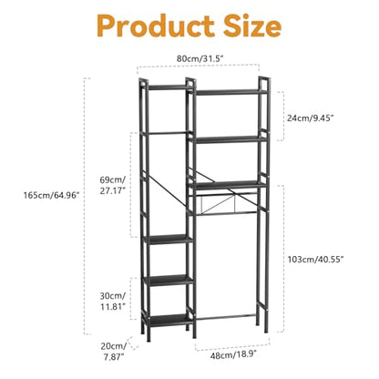 1 Set Over The Toilet Storage, 3-Tier Bathroom Laundry Storage Rack Space-Saving Organizer Household Supplies (Black-M) - color: Black-m