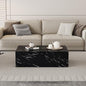 39" Rectangular Compact Coffee Table,Small Cube End Table,Modern Side Table with Stylish Faux Marble Pattern,Minimalist Accent Table for Living Room,Office,Apartment,Nightstand(Black,39") - color: Black,39.9"