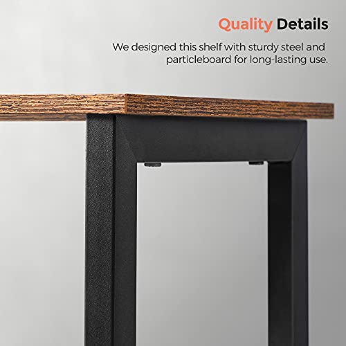 VASAGLE Bookshelf, Cube Shelf, Console Table, TV Stand with 6 Storage Cubes, for Office, Living Room, Bedroom, 13 x 47.2 x 31.5 Inches Industrial Design, Rustic Brown and Black ULLS104B01 - size: 13"D x 47.2"W x 31.5"H
