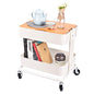 Melody House 2-Tier Metal Utility Rolling Cart Storage Side End Table with Cover Board for Office Home Kitchen Organization, Cream White - color: A- Cream White