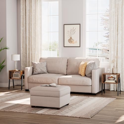 HOOBRO Nightstands Set of 2, Stackable End Tables, Small Side Tables, Bedside Tables with Open Storage Shelf, for Small Spaces, Bedroom, Living Room, Rustic Brown BF38BZP201 - color: Rustic Brown